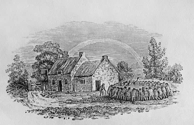 Cockfight Outside an Inn, c. 1801, from 